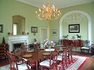 The dining room with its fine plasterwork